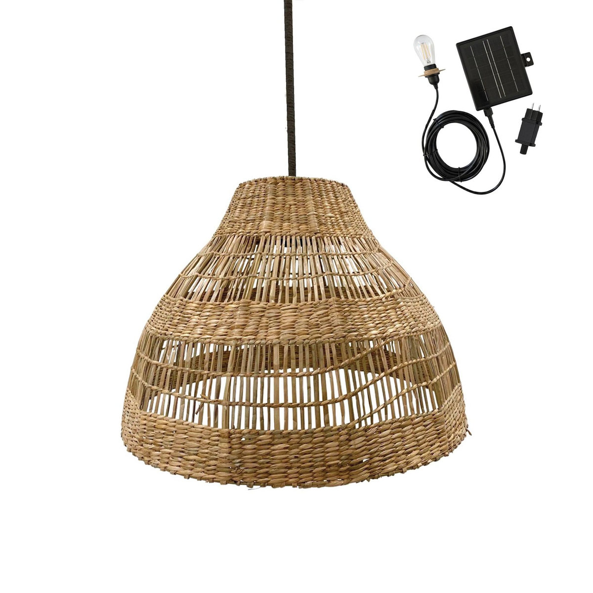 Lumisky Suspension d'extérieur nomade solaire MERIDA Beige Herbe marine H34cm
