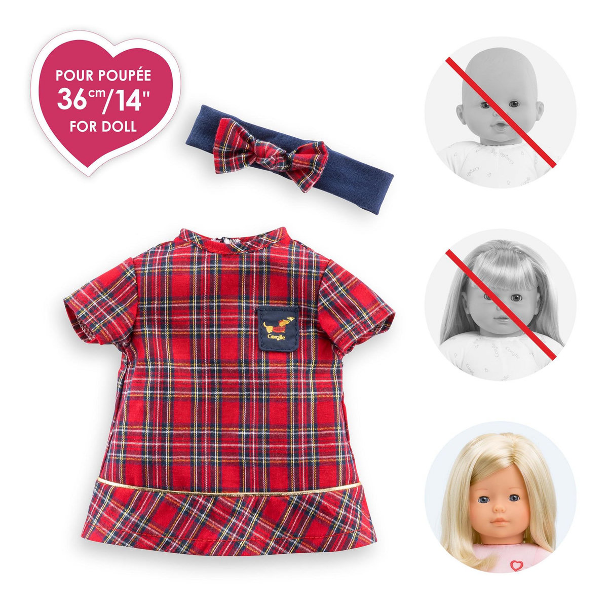 Corolle Robe et Bandeau Corolle en Fêtes pour poupée ma Corolle