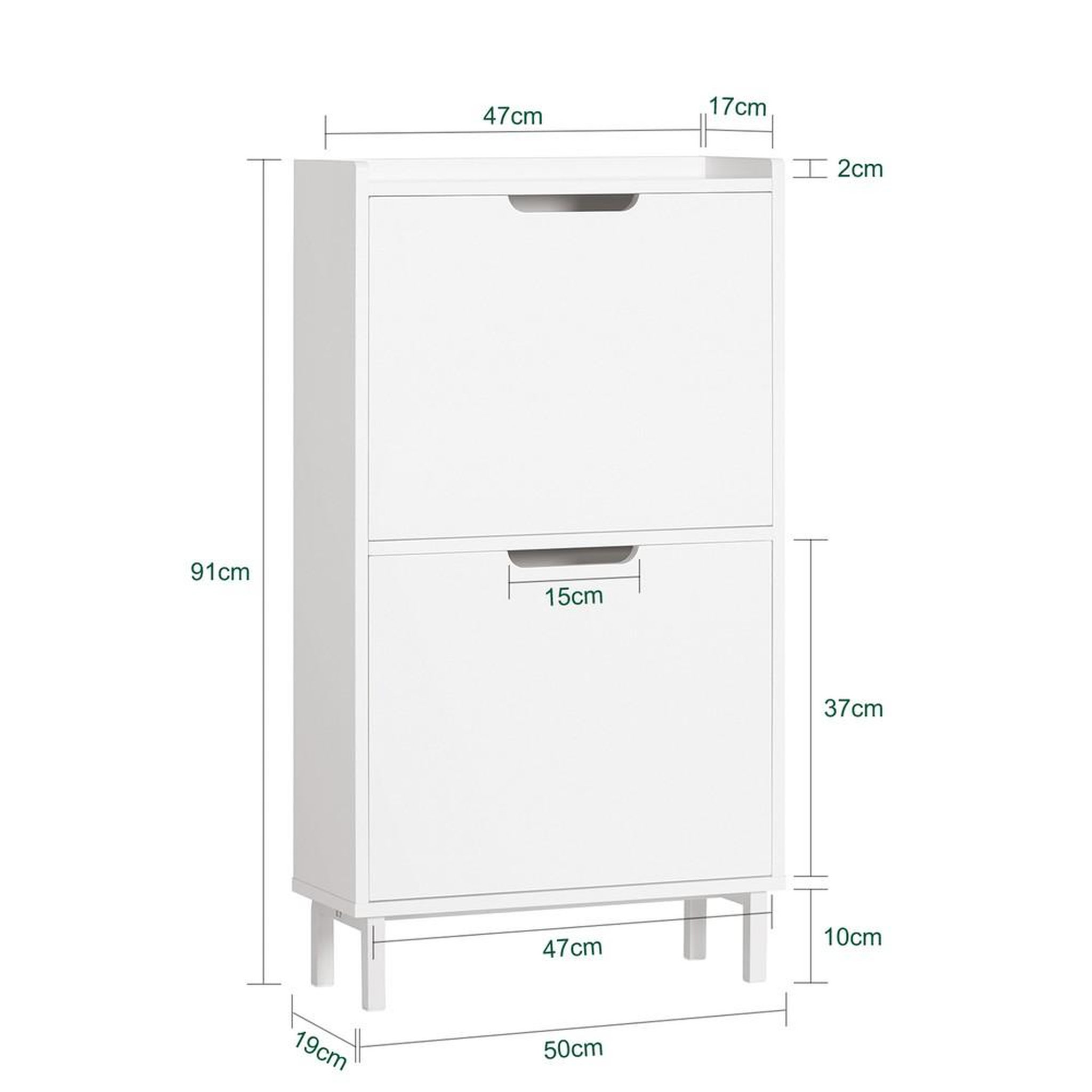 Voir la diapositive 3 : SOBUY SoBuy - Meuble À Chaussures 2 portes - Minimaliste - FSR151