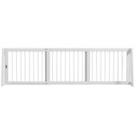 PAWHUT Barrière de sécurité chien 3 panneaux rétractable autoportante dim. 71-190L x 38,5l x 56H cm bois blanc