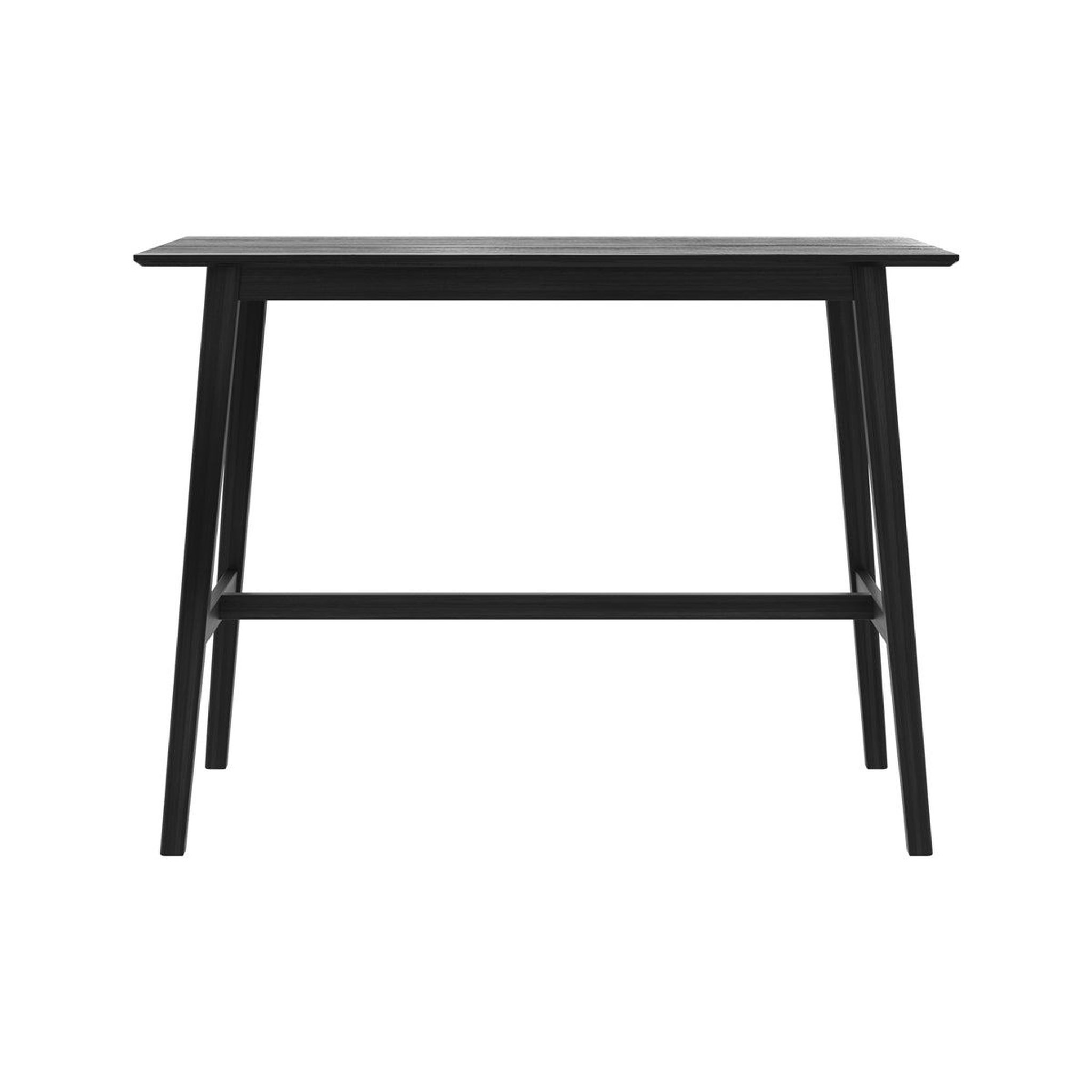 Voir la diapositive 5 : MAISON PAVANE Table de bar rectangulaire 4 personnes en bois noir 120 cm-buvette