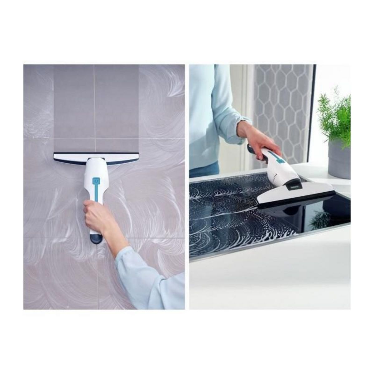 Leifheit LEIFHEIT 51035 - Aspirateur a vitres et salle de bains Nemo - Reservoir 60ml - Autonomie 45min - IPX7 - Design ergonomique et fi