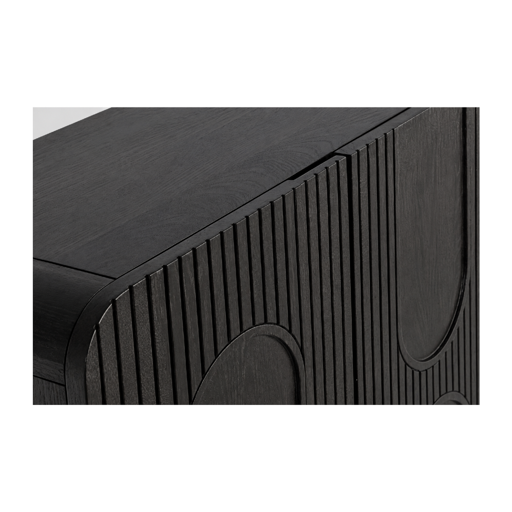 Voir la diapositive 3 : JLC KREATION Buffet manguier noir 4 portes 180 cm mira