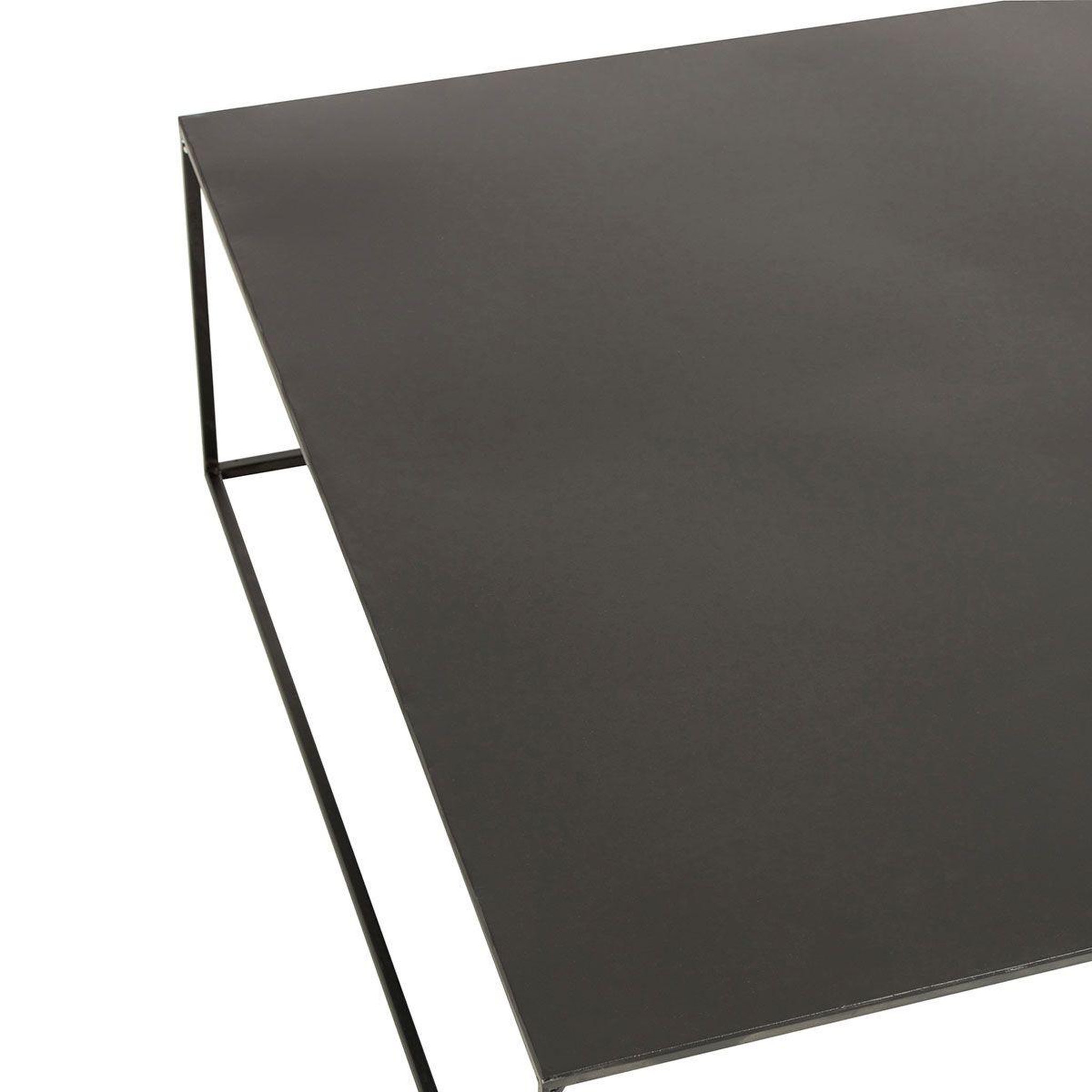 Voir la diapositive 4 : J-LINE Table basse carrée en métal  lovra  80cm noir