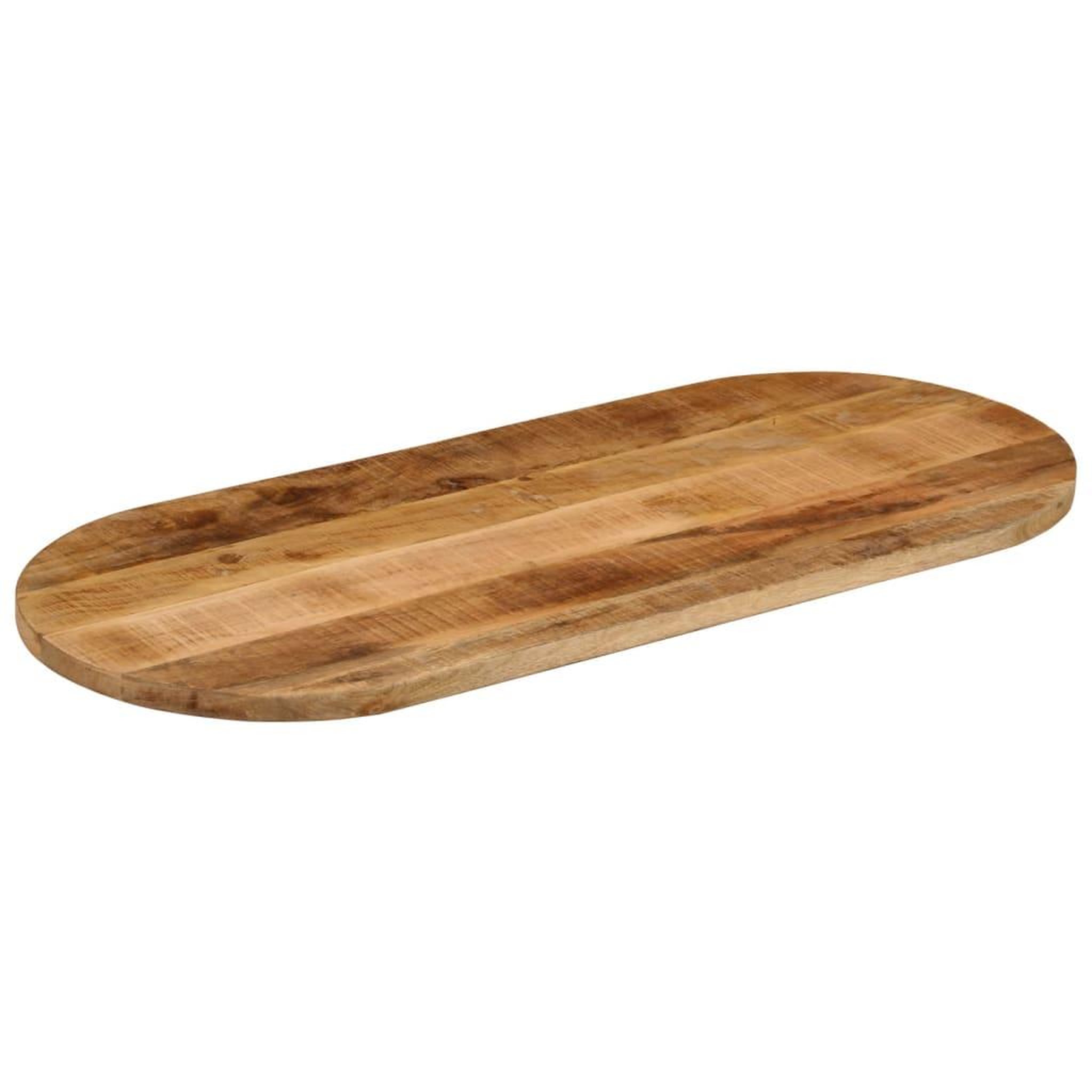 Voir la diapositive 2 : VIDAXL Dessus de table 140x60x2,5cm ovale bois massif de manguier brut