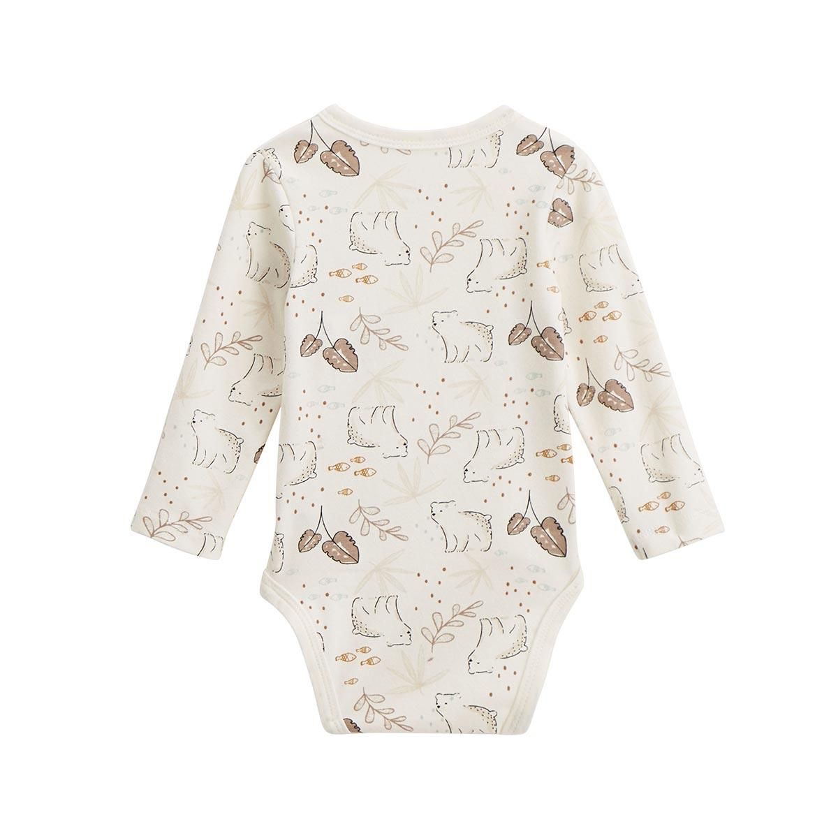 Petit Béguin Lot de 2 bodies bébé manches longues ouverture croisée Câlins