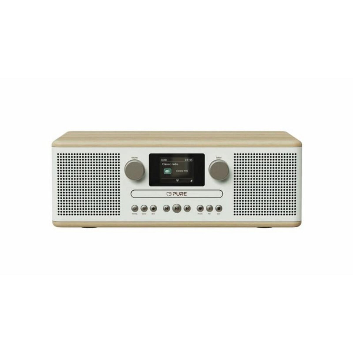PURE Chaine HiFi Pure Lecteur CD stereo Bluetooth Radio Classic C D6 blanc coton