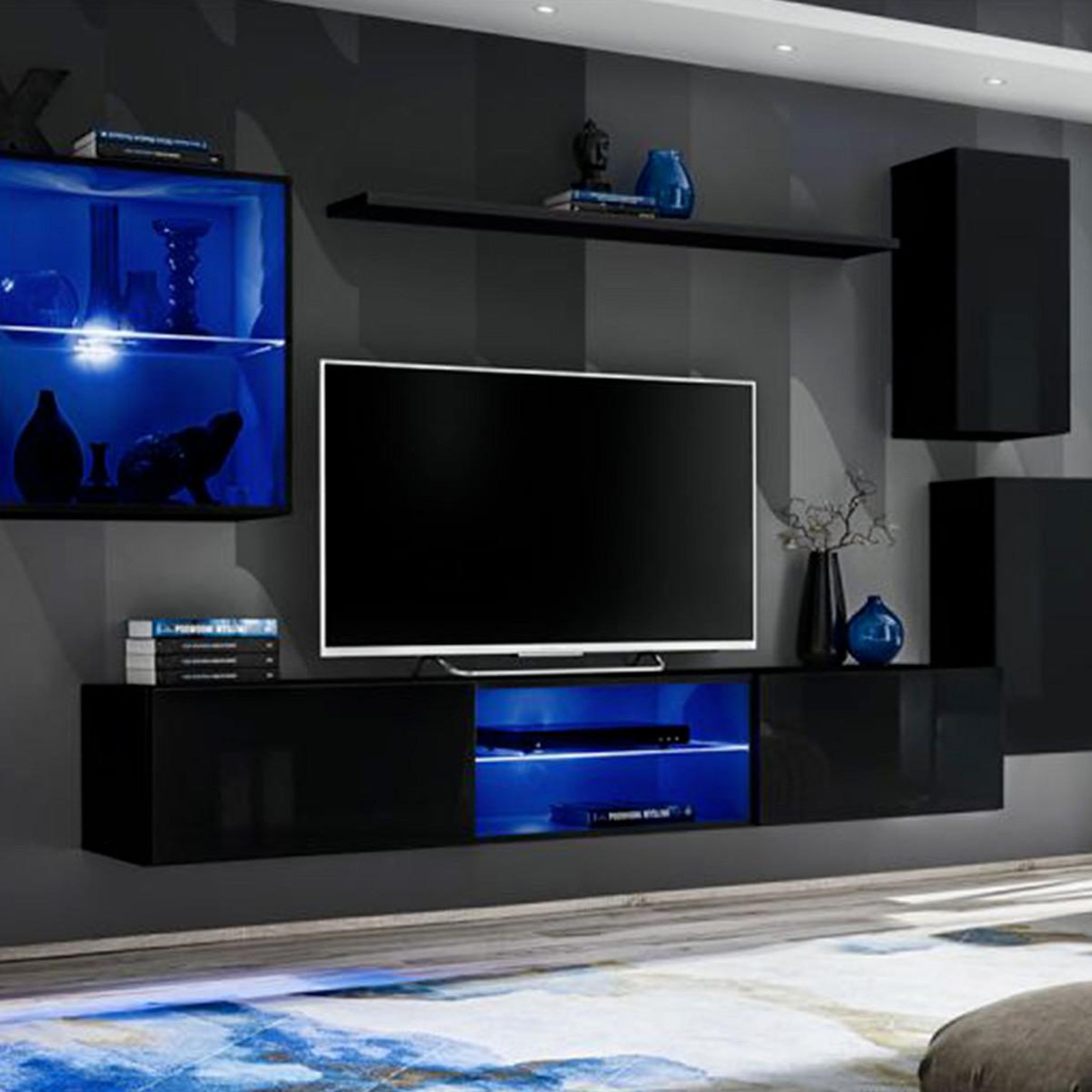 Voir la diapositive 1 : Paris Prix Ensemble meuble tv  switch xxiii  250cm noir & gris