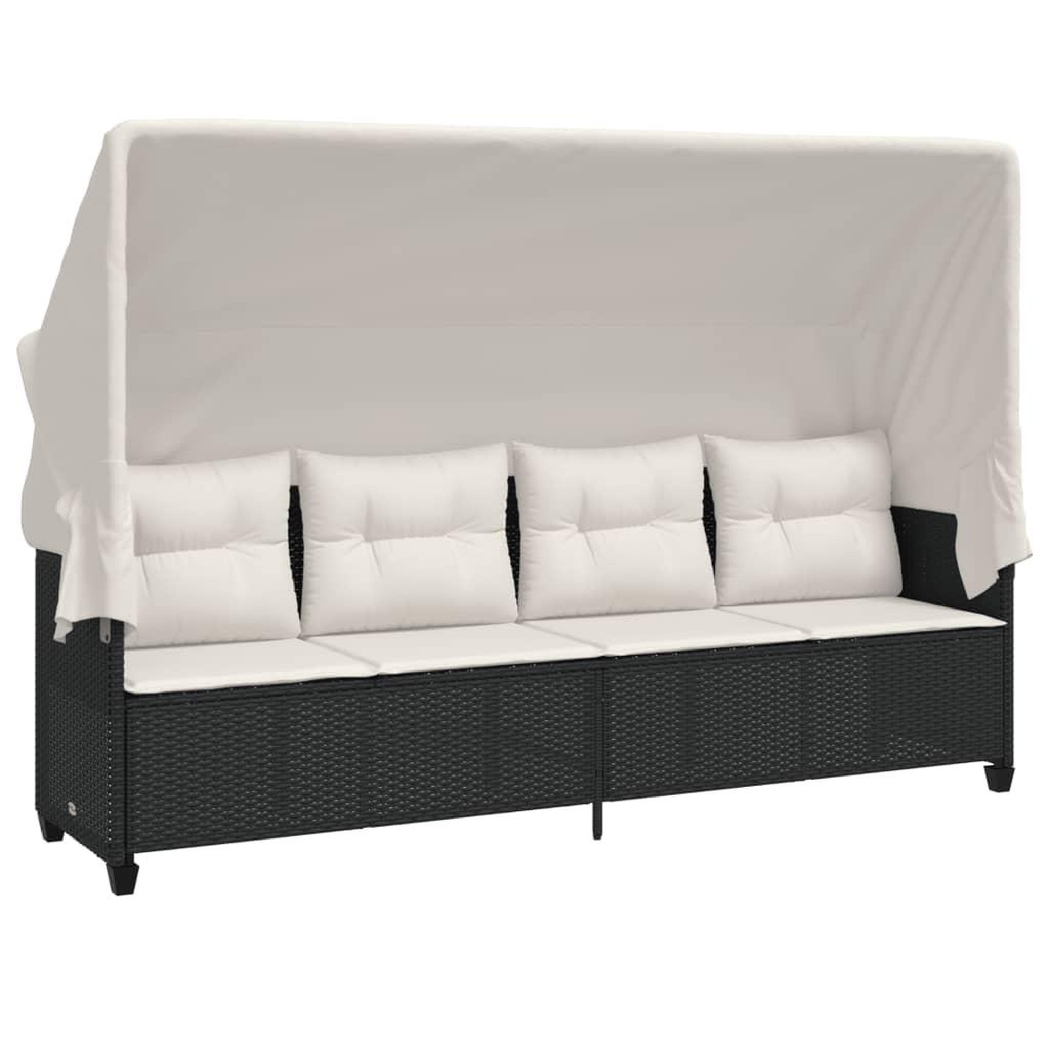 Voir la diapositive 3 : VIDAXL Salon de jardin 5 pcs avec coussins noir resine tressee