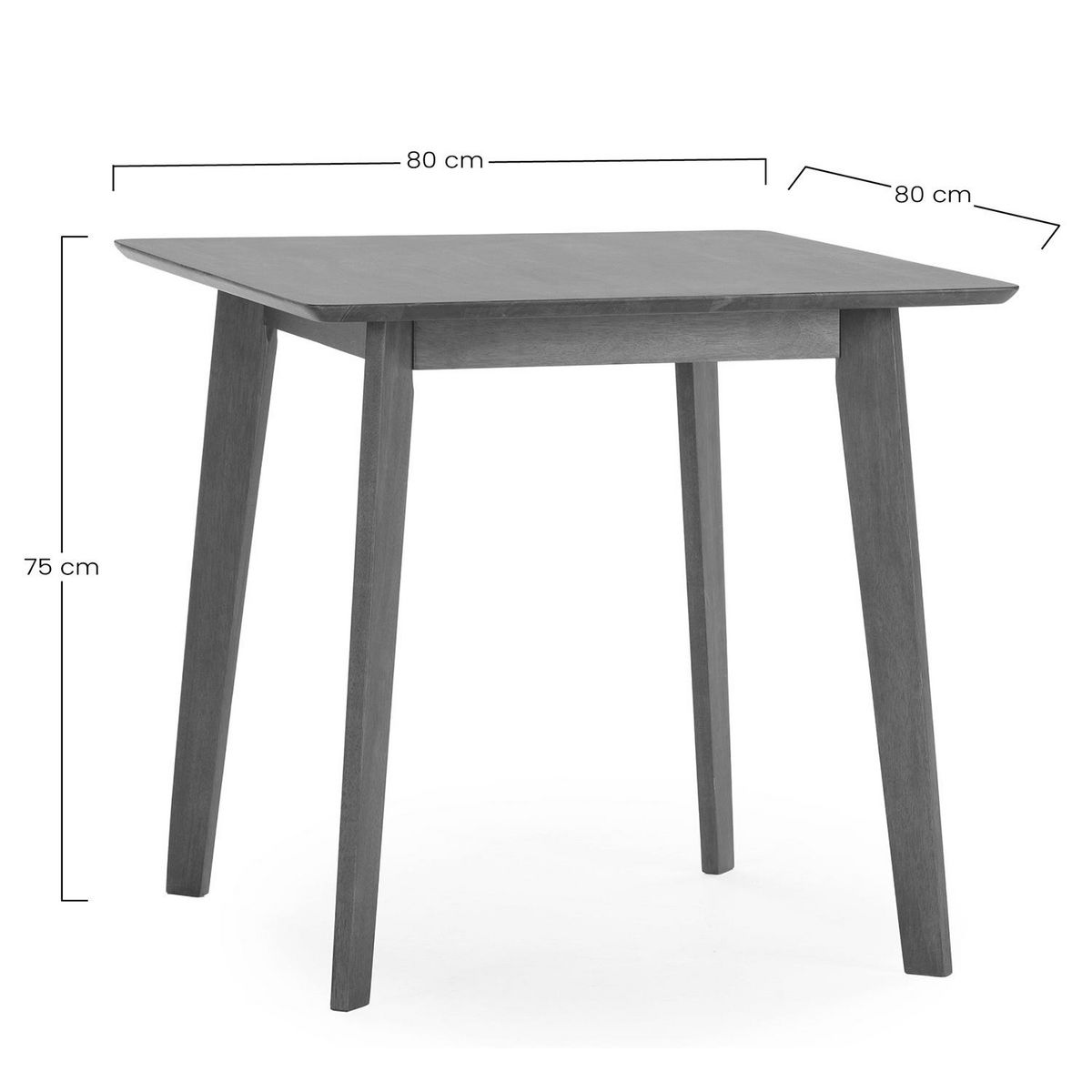 VS VENTA-STOCK Ensemble table 80x80 cm et 4 chaises de salle à manger Clarck Noyer