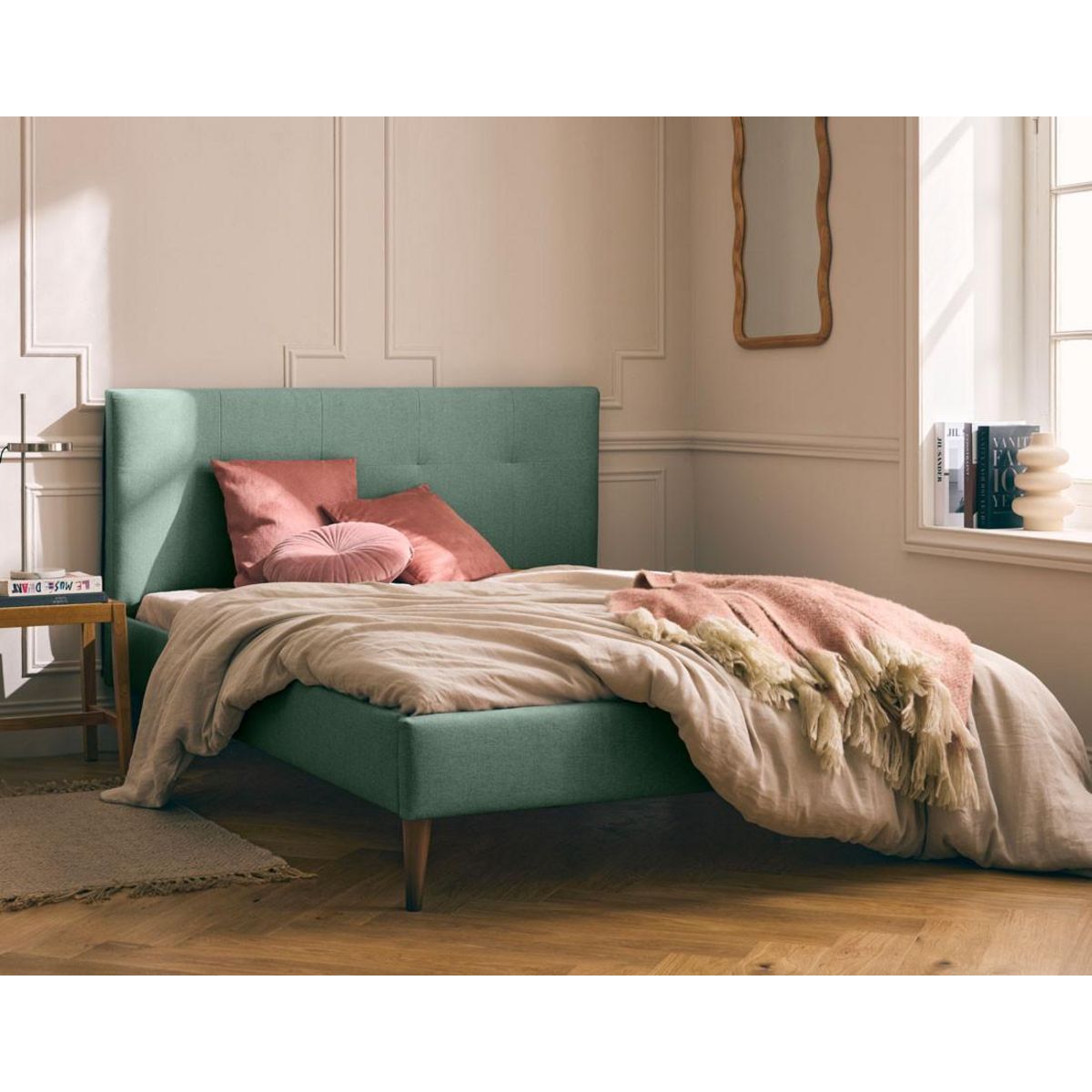 BEST MOBILIER Monet - lit - 140x190 - sommier inclus - en tissu