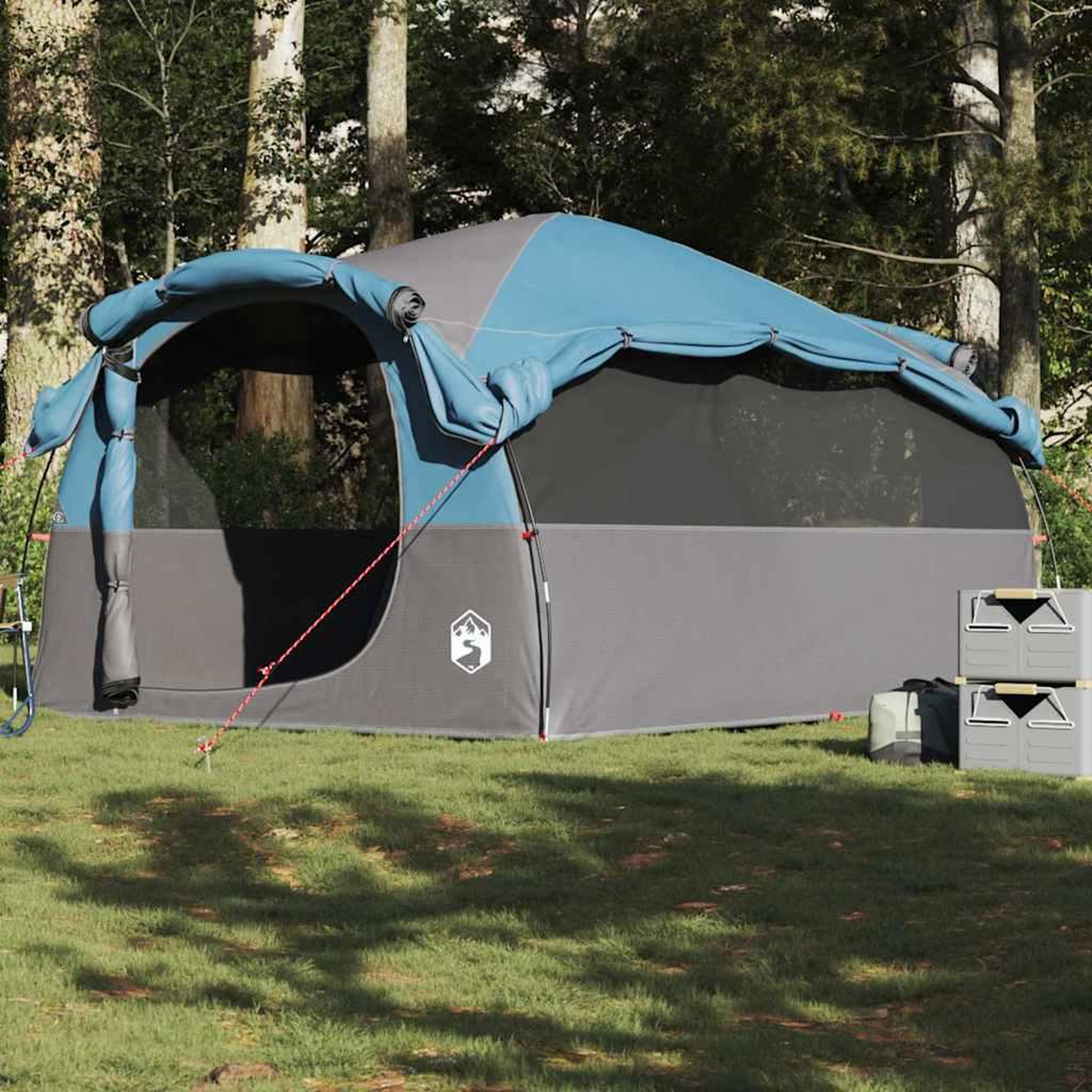 VIDAXL Tente familiale tunnel 6 personnes bleu impermeable