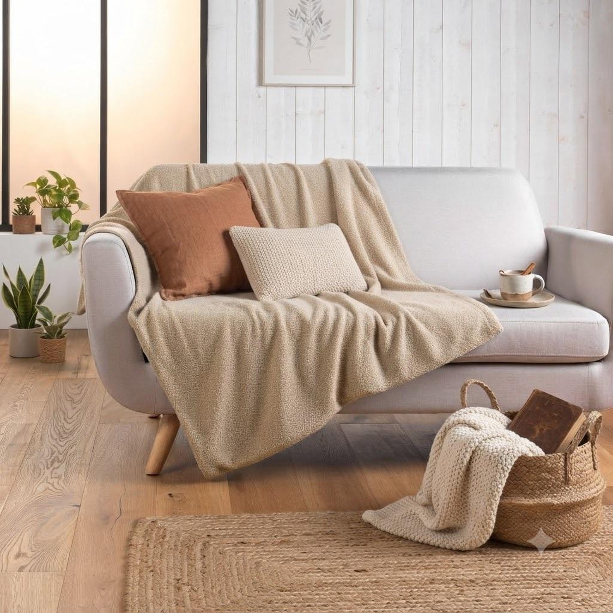 Voir la diapositive 2 : Eden Plaid bouclette wooly design et moderne