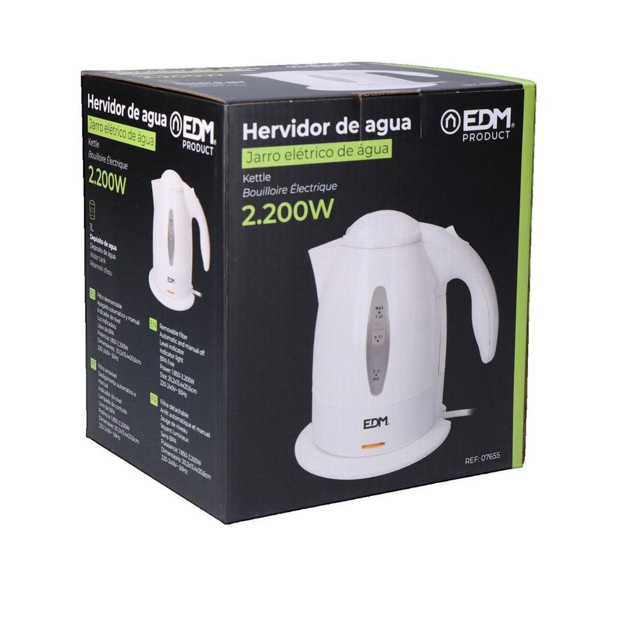 EDM Bouilloire EDM 07655 2200 Watts 1 litre