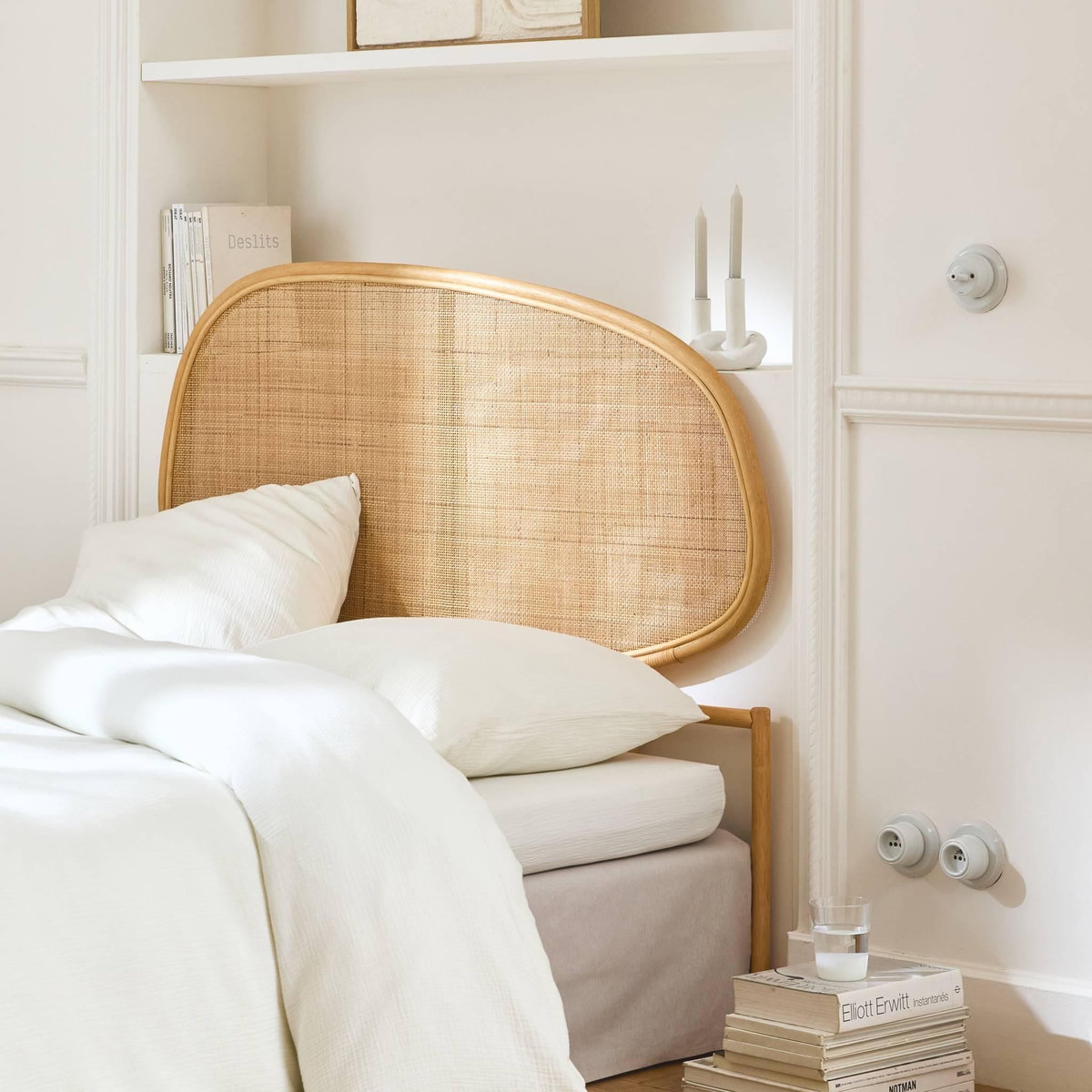 SWEEEK Tête de lit en rotin naturel
