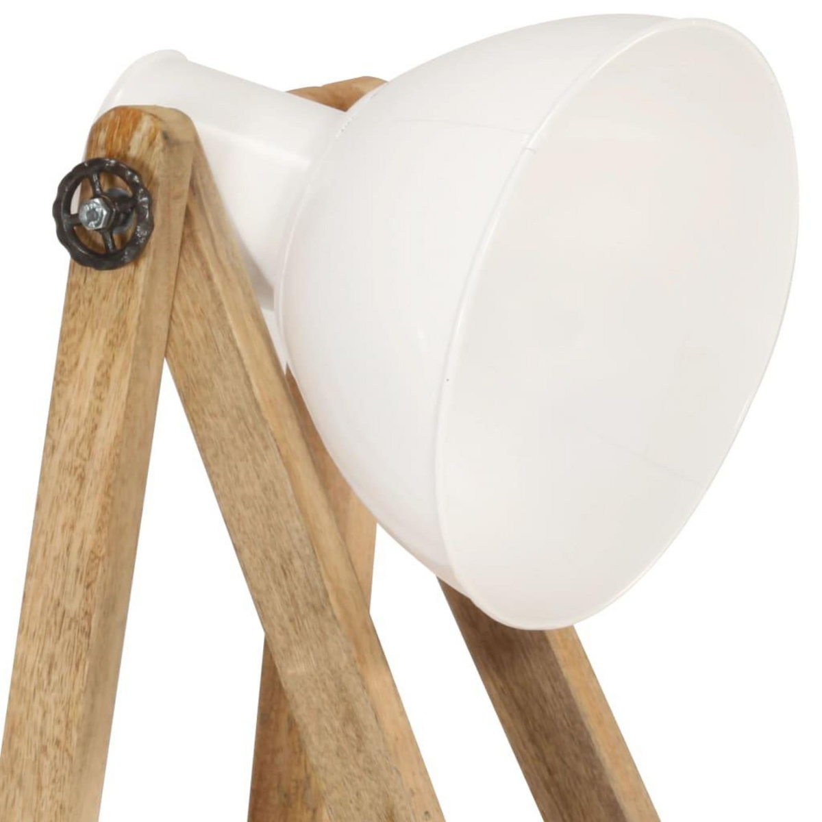 VIDAXL Lampadaire Blanc E27 Bois de manguier massif