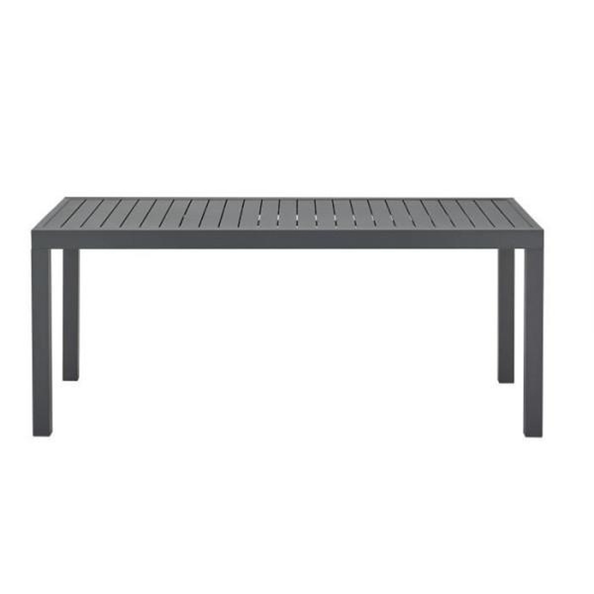Voir la diapositive 2 : MARKET24 Table de jardin extensible 6 a 8 personnes - Structure et plateau en aluminium - L 180-240 x P 90 x H 75 cm