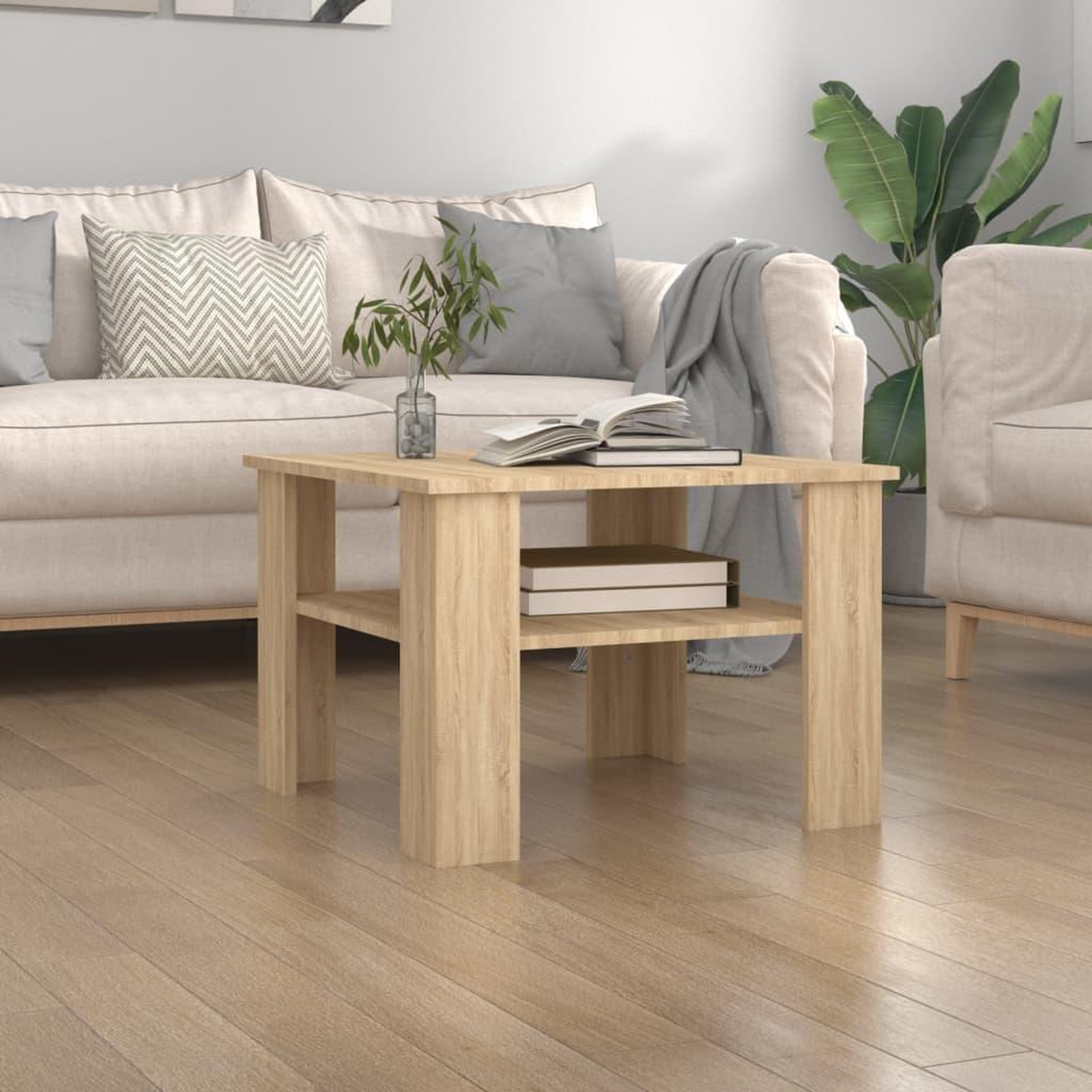 Voir la diapositive 1 : VIDAXL Table basse Chene sonoma 60x60x42 cm Bois d'ingenierie