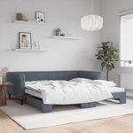 VIDAXL Lit de jour avec gigogne sans matelas gris fonce 100x200 cm