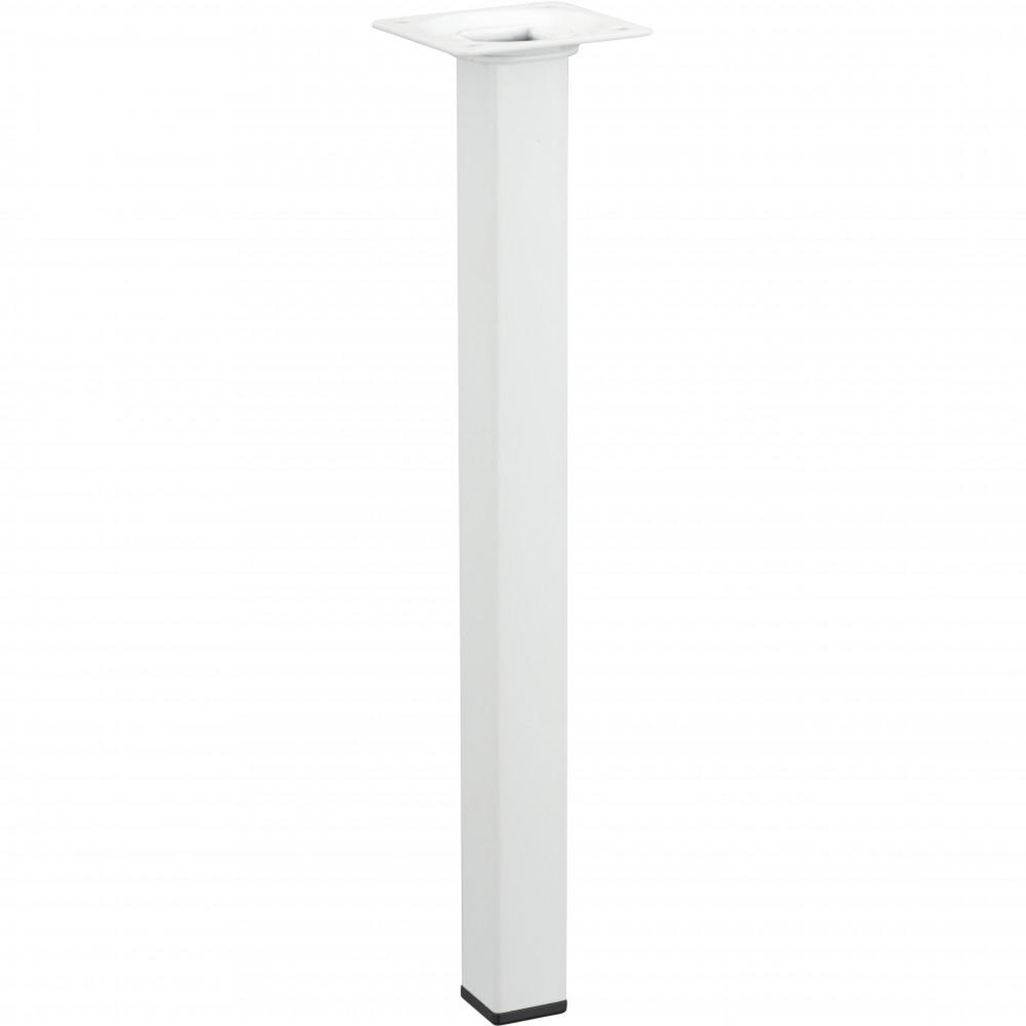 CENTRALE BRICO Pied de table basse carré fixe acier époxy blanc, 30 cm