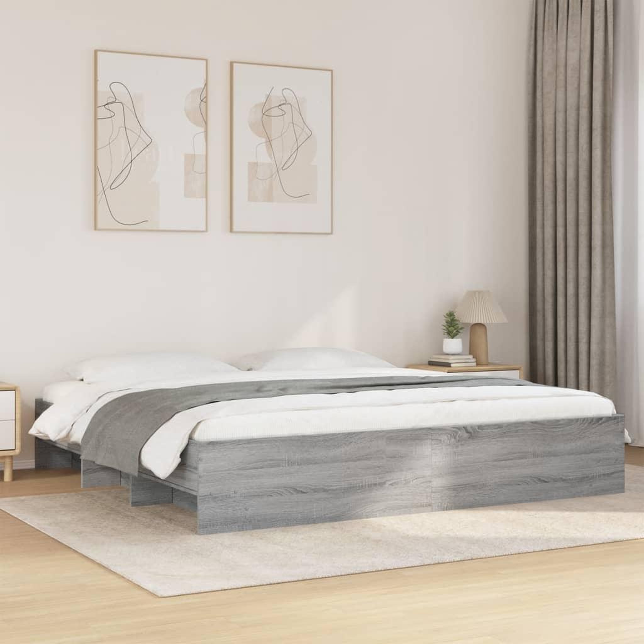 VIDAXL Cadre de lit sans matelas sonoma gris 180x200 cm