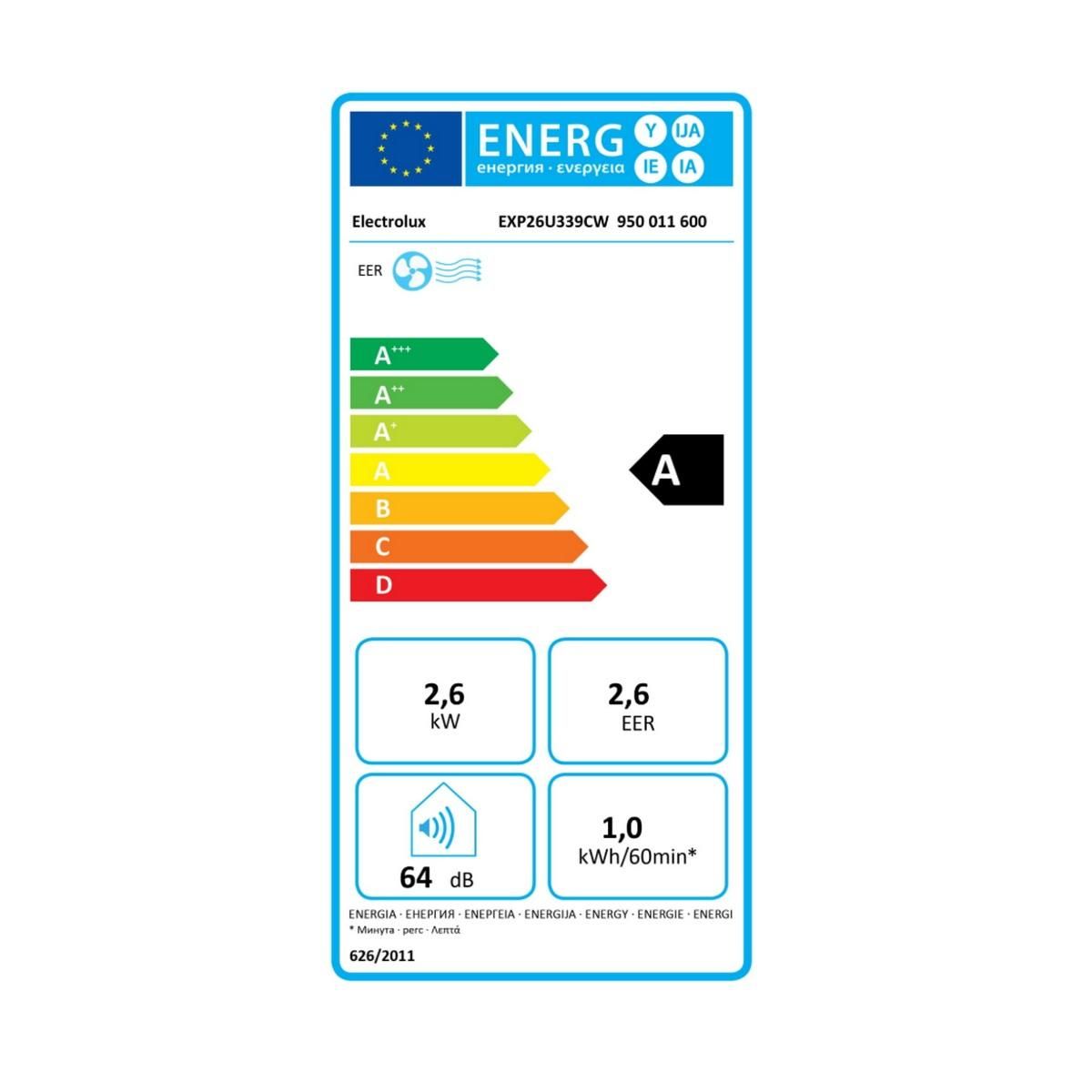 ELECTROLUX Climatiseur mobile monobloc 2600w 25m2 - EXP26U339CW