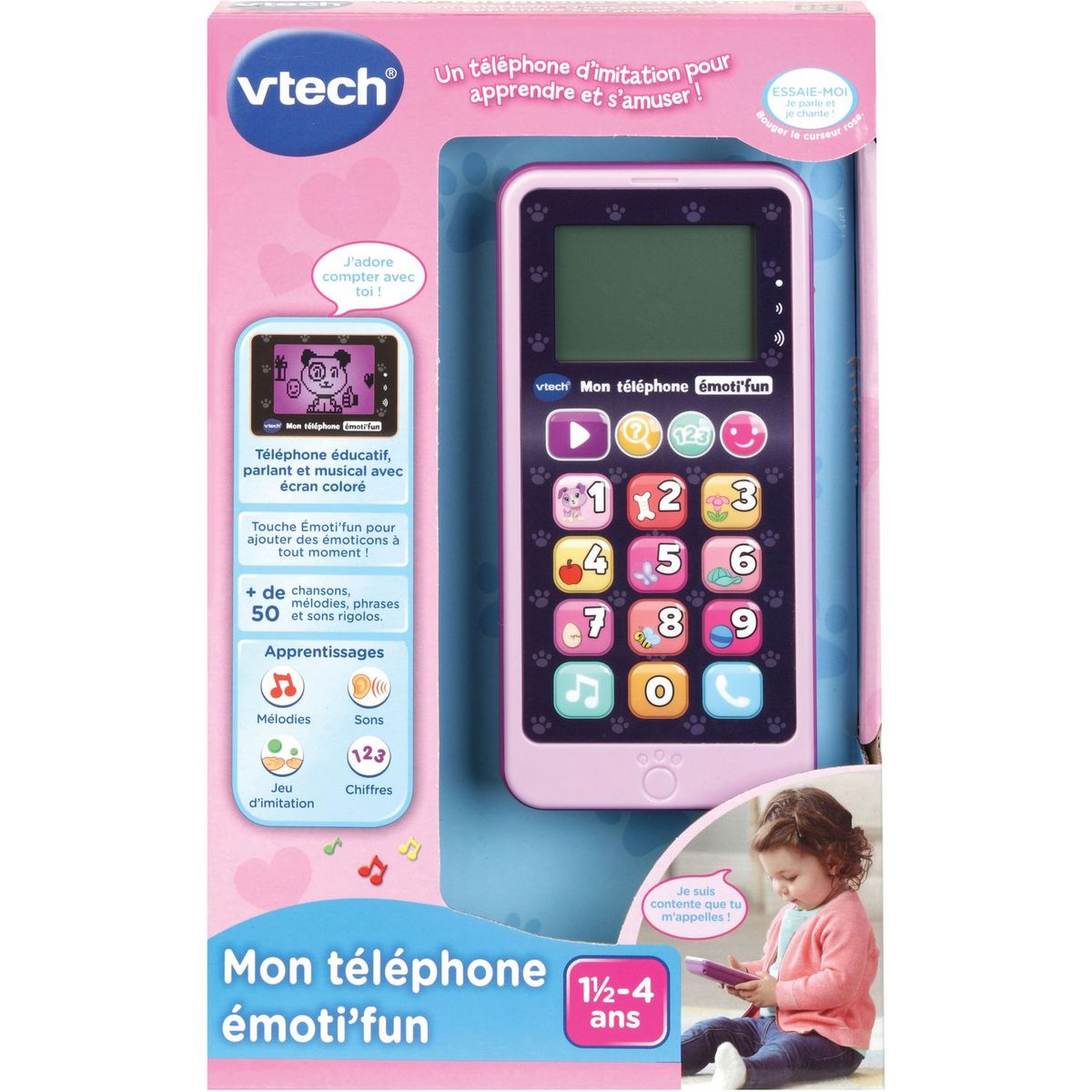 VTECH Téléphone Emoti'fun rose
