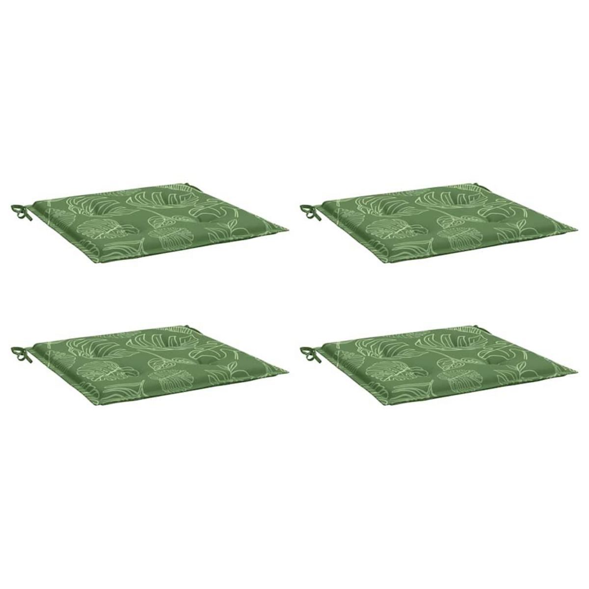 VIDAXL Coussins de chaise lot de 4 motif de feuilles 40x40x3 cm tissu