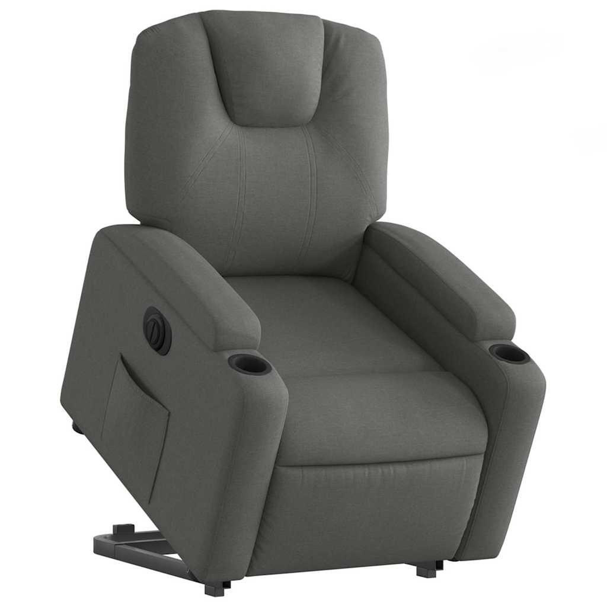 Voir la diapositive 3 : VIDAXL Fauteuil inclinable electrique gris fonce tissu