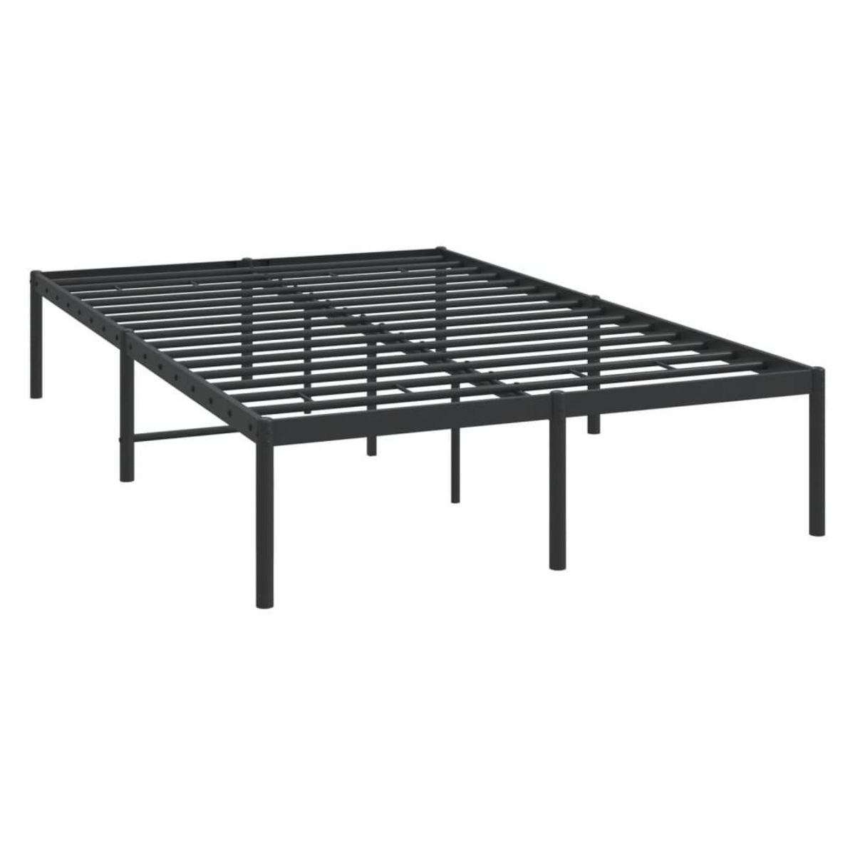 VIDAXL Cadre de lit metal sans matelas noir 120x200 cm