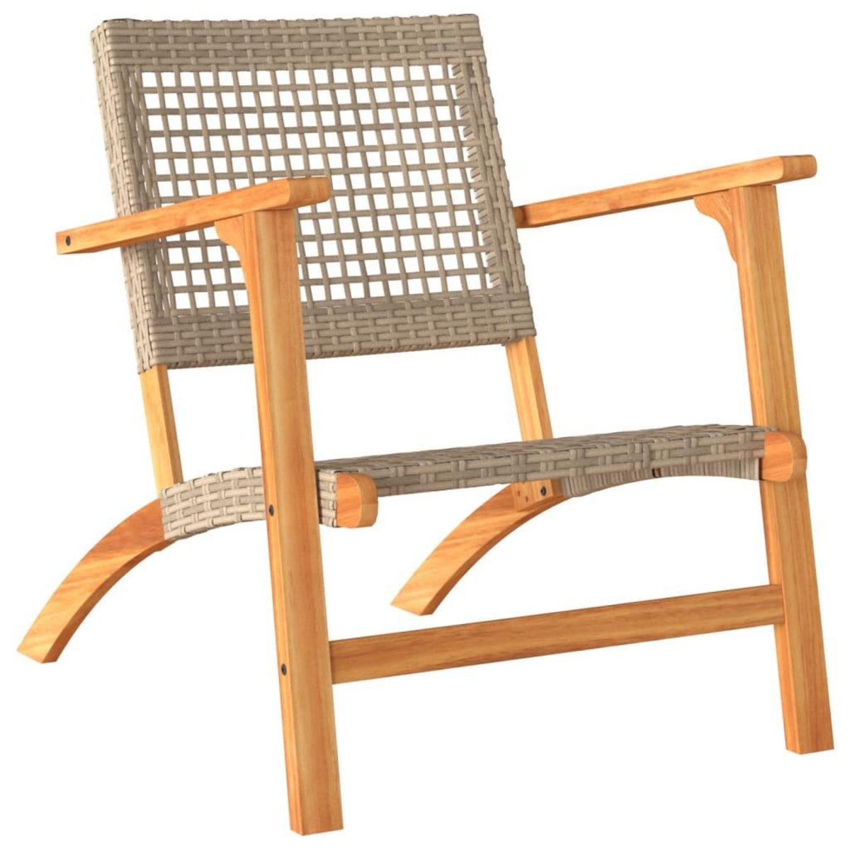 VIDAXL Ensemble de bistro 3 pcs beige resine tressee et bois d'acacia