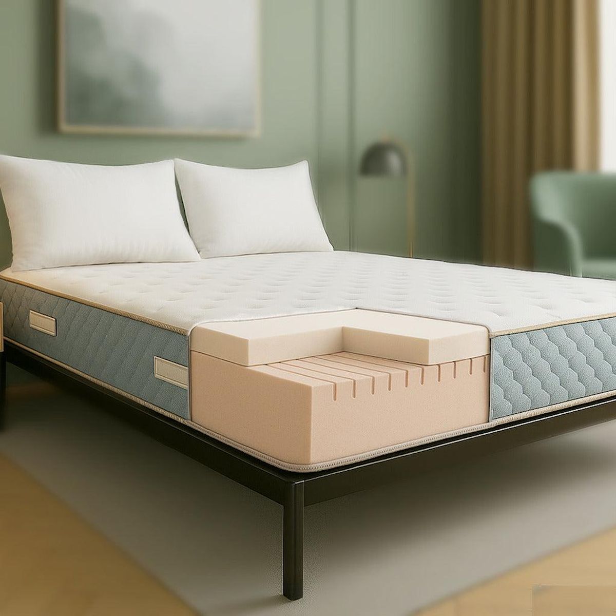THE WHITE STONE Matelas Orthopédique 80x190 cm en Waterfoam & Mémoire de Forme | Hauteur 22 cm | Dispositif Médical Classe 1 | Hypoallergénique & Anti-acariens | Fabriqué en Italie