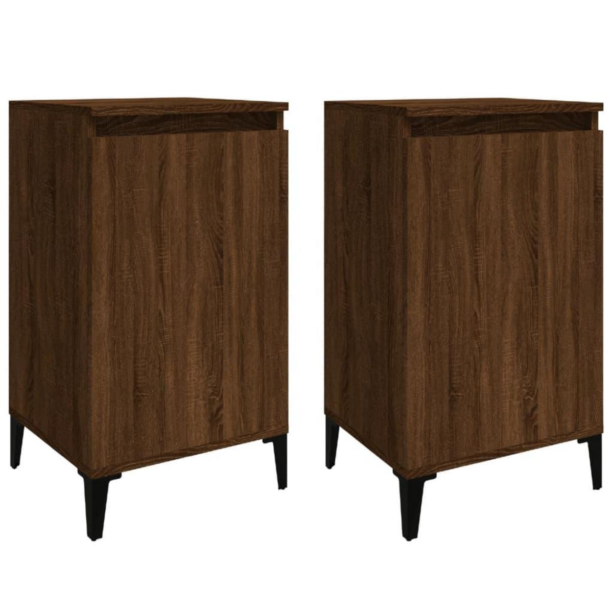 VIDAXL Tables de chevet 2pcs chene marron 40x35x70cm bois d'ingenierie