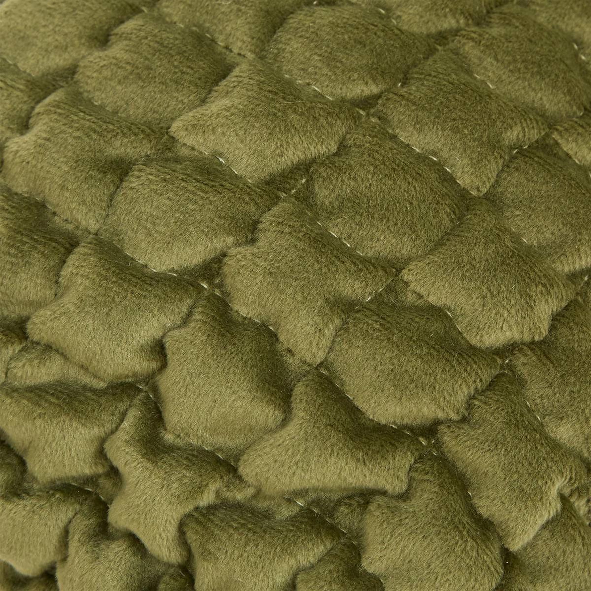 Voir la diapositive 3 : ATMOSPHERA Coussin déco en velours 3d  belli  35x75cm vert kaki