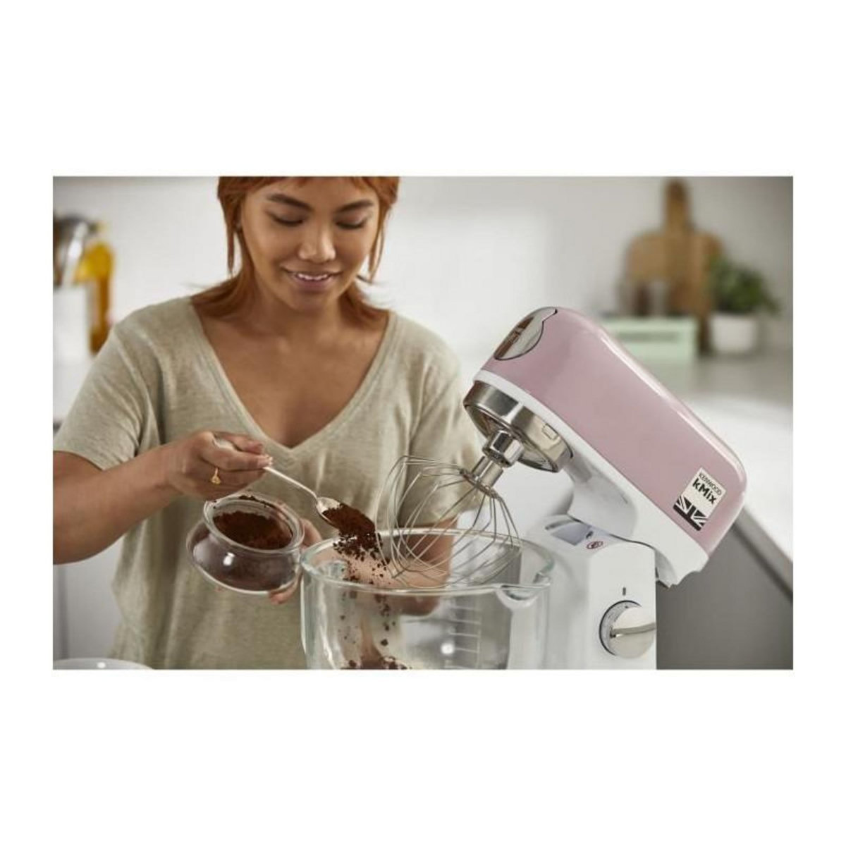 KENWOOD Robot pâtissier multifonction KENWOOD KMX754PP - - Moteur professionnel 1000W - 2 sorties pour accessoires - Bol en verre 5L av
