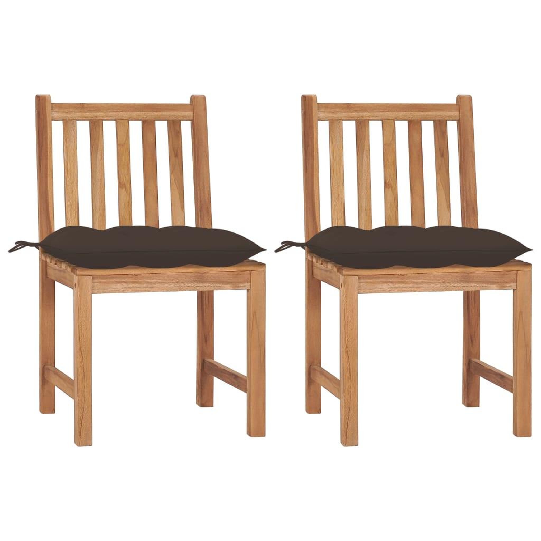 Voir la diapositive 1 : VIDAXL Chaises de jardin lot de 2 avec coussins Bois de teck massif