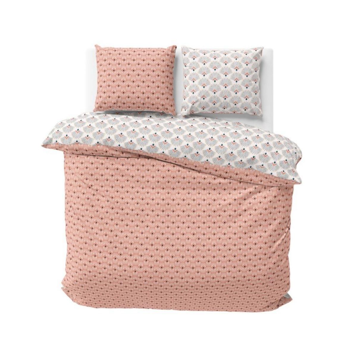 COTE DECO Housse de couette 240x220 + 2 taies MILLE Coton Bio 57 fils