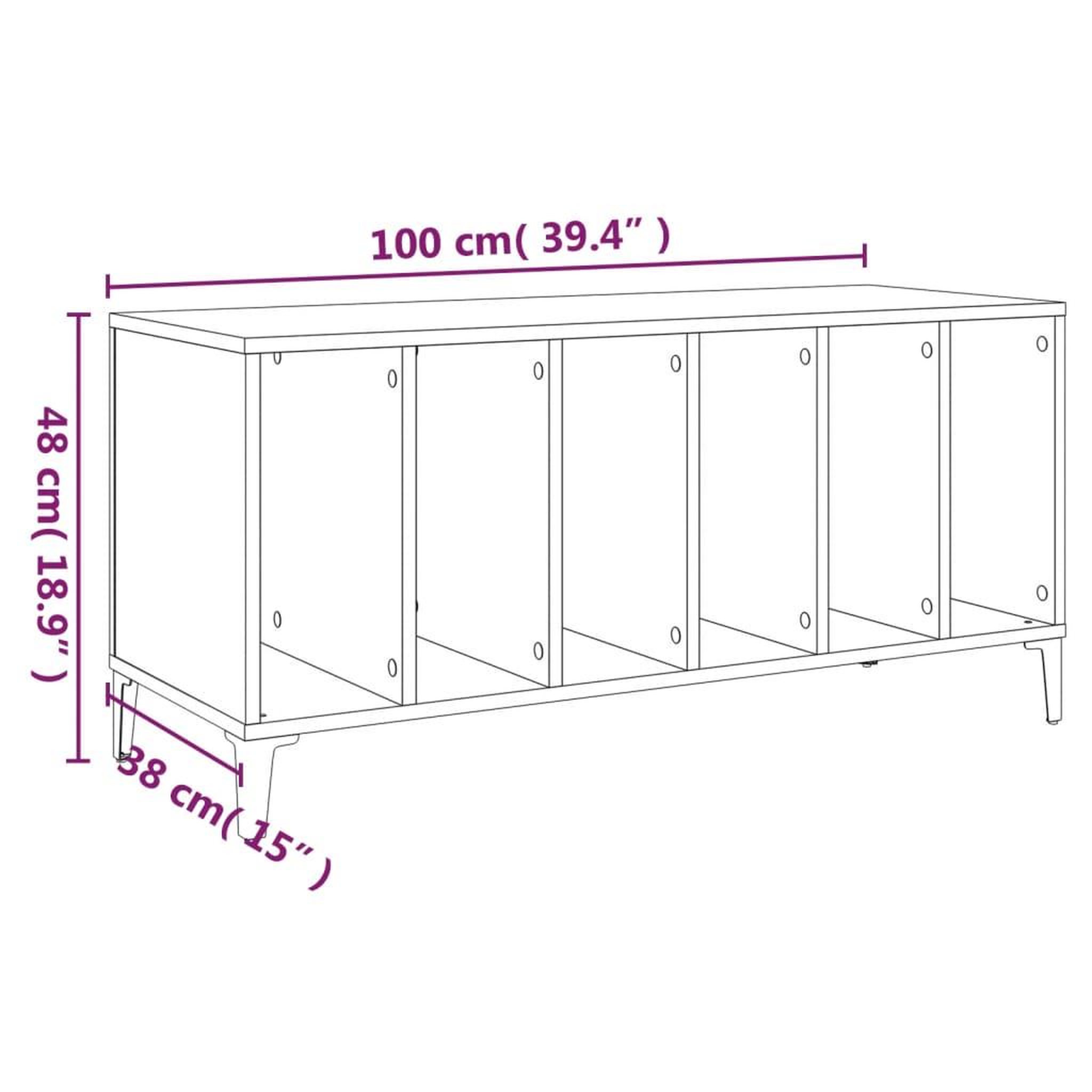 Voir la diapositive 6 : VIDAXL Armoire a disques sonoma gris 100x38x48 cm bois d'ingenierie