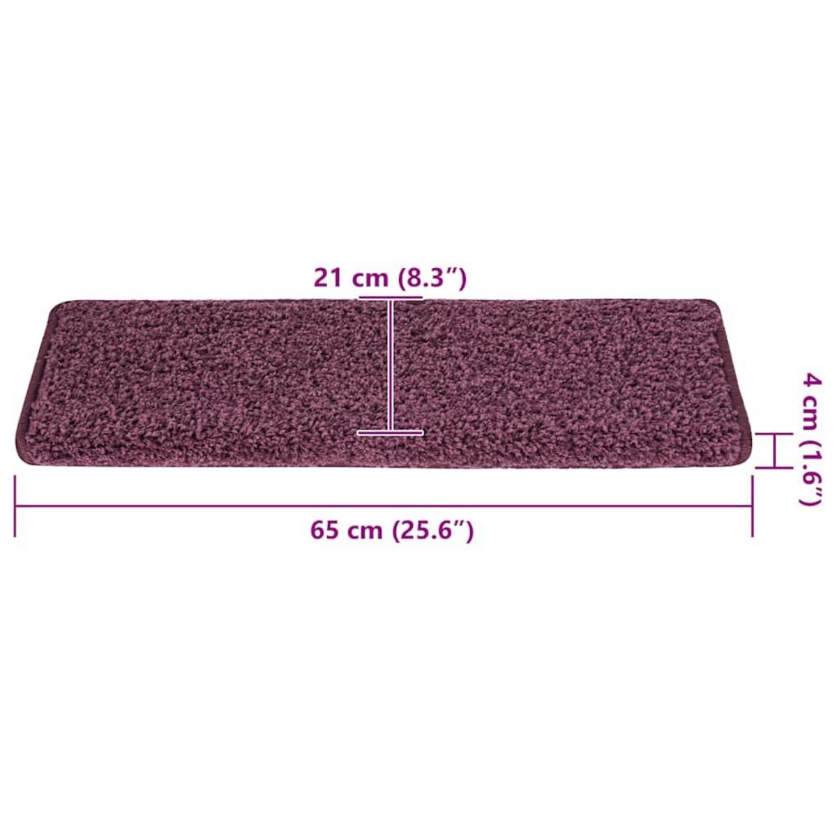 VIDAXL Tapis d'escalier 30 pcs 65x21x4 cm violet fonce