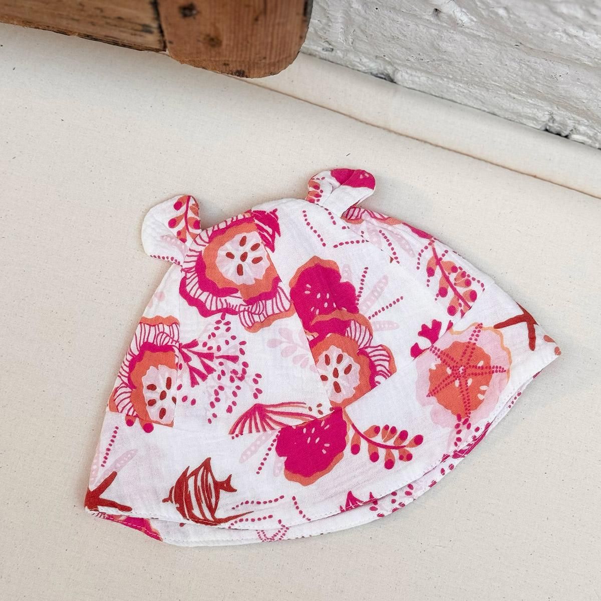 Petit Béguin Bob bébé en gaze de coton Bahamas