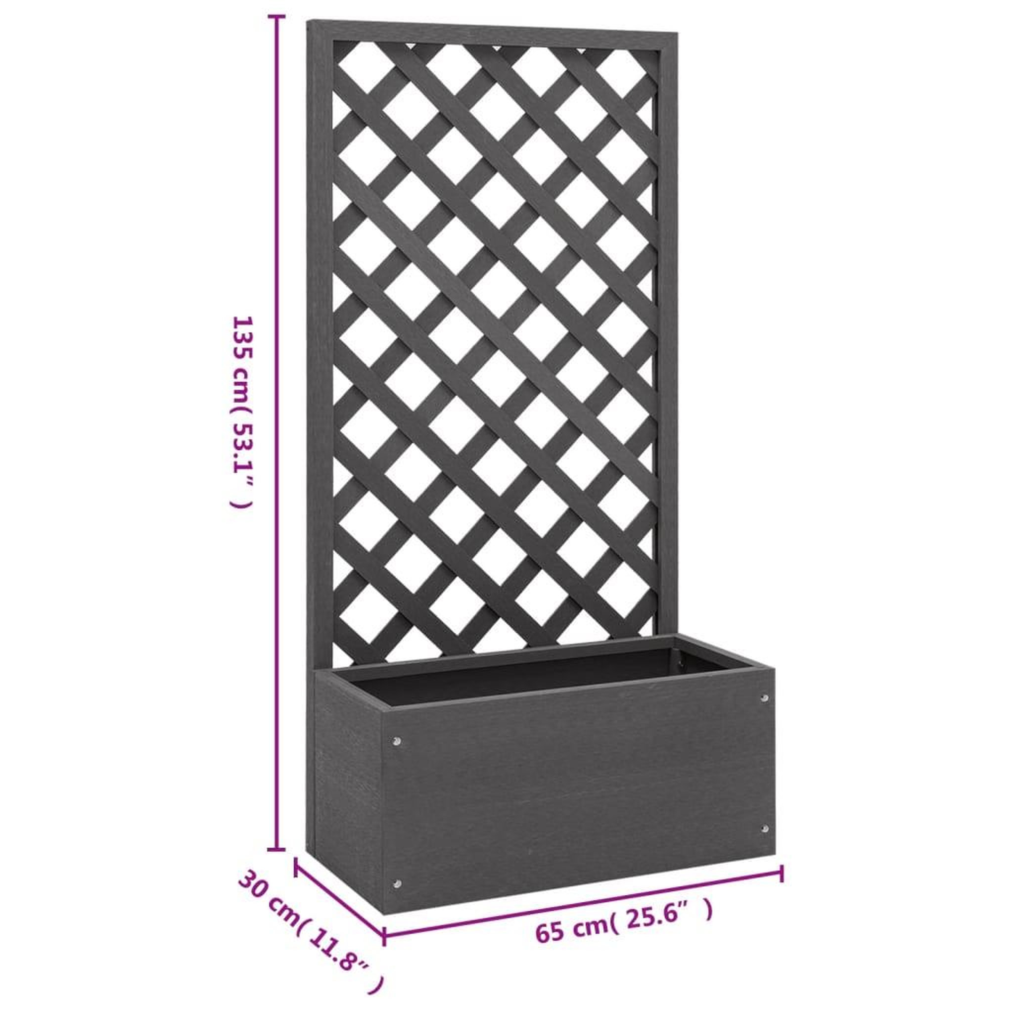 Voir la diapositive 6 : VIDAXL Jardiniere en treillis 65x30x135 cm WPC