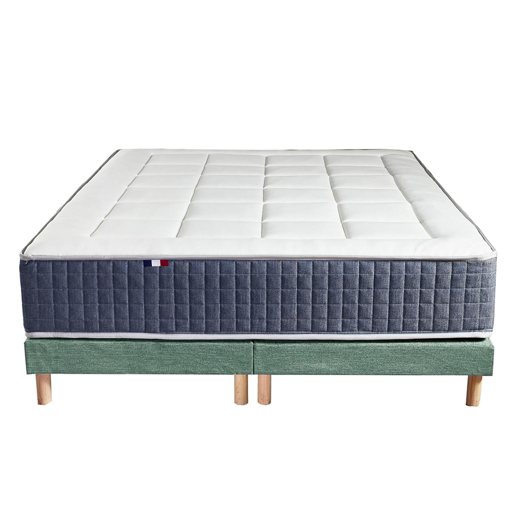 Voir la diapositive 6 : IDLITERIE Ensemble matelas ressort 7 zones KING STYLE, mémoire de forme, sommier, couette, oreillers