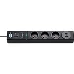 Brennenstuhl Parasurtenseur 3 PRISES NOIR 2xUSB 2M H05VV-F 3G1.5