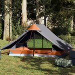 VIDAXL Tente de camping 2 personnes gris impermeable