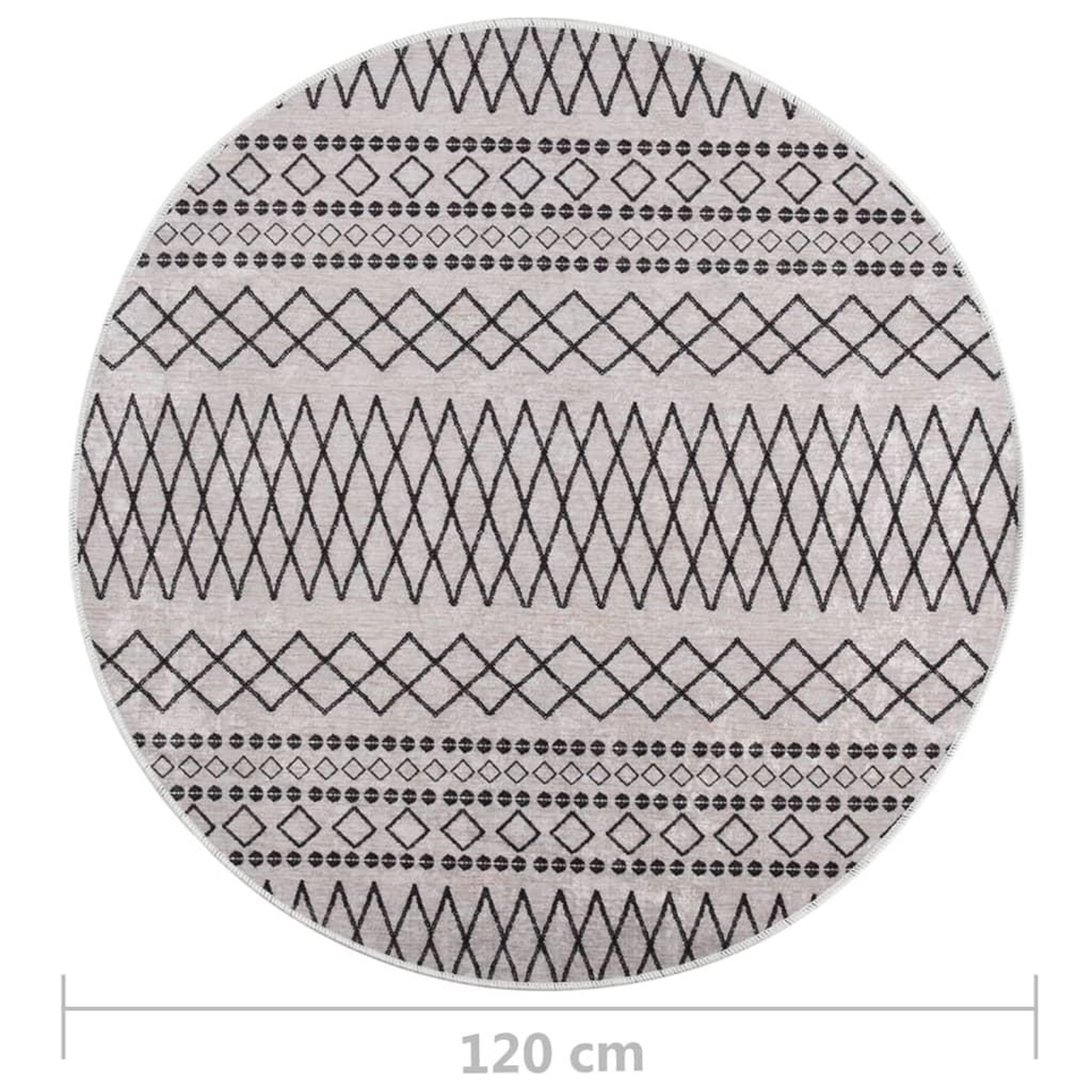 Voir la diapositive 6 : VIDAXL Tapis lavable antiderapant φ120 cm noir et blanc