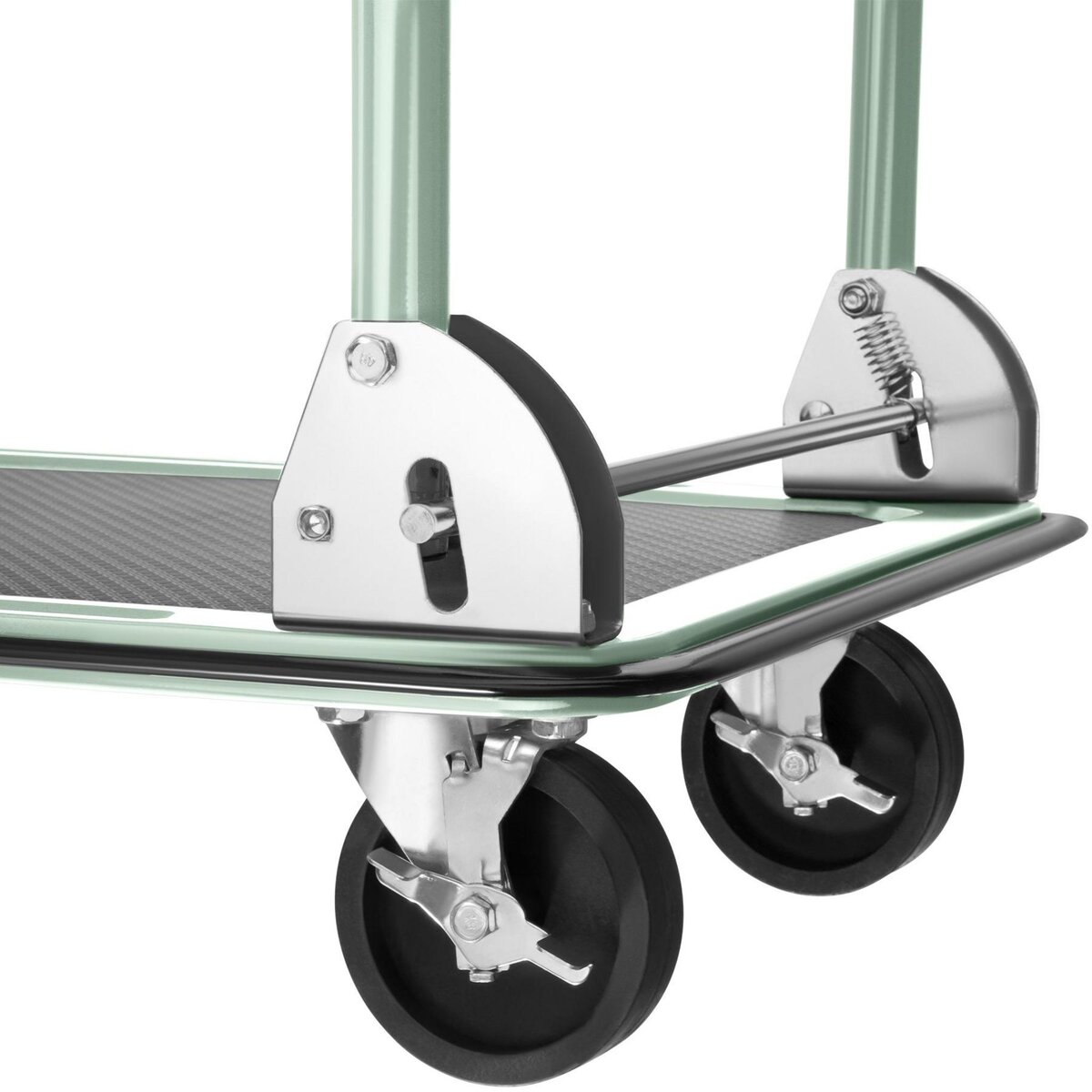 tectake Chariot à plateforme poignée pliable blanc