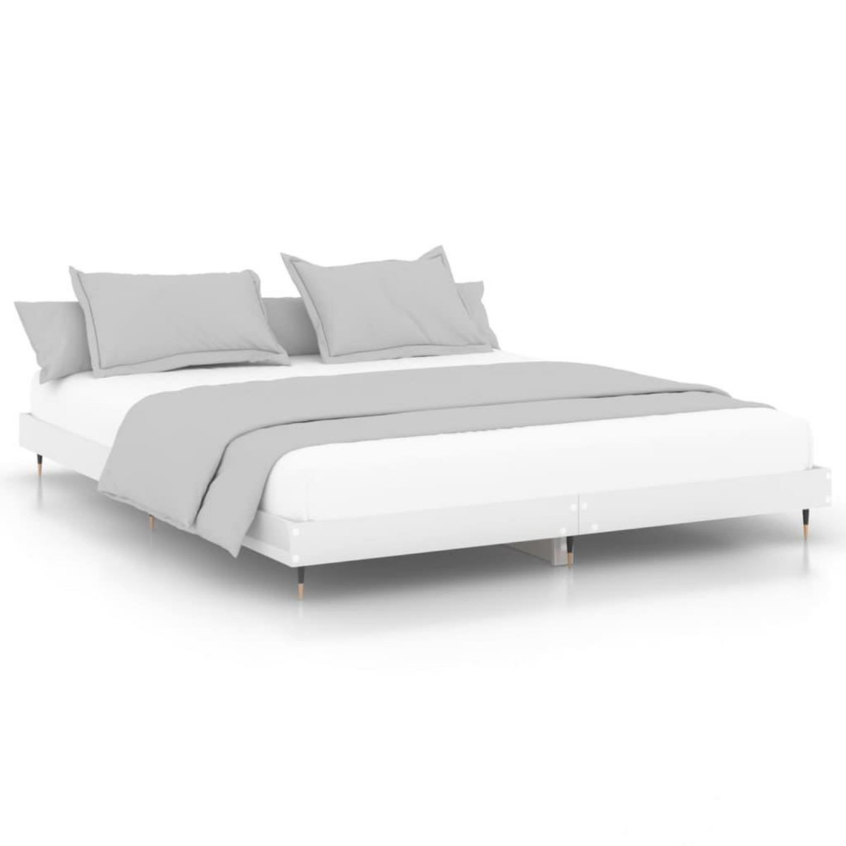 VIDAXL Cadre de lit sans matelas blanc brillant 180x200 cm