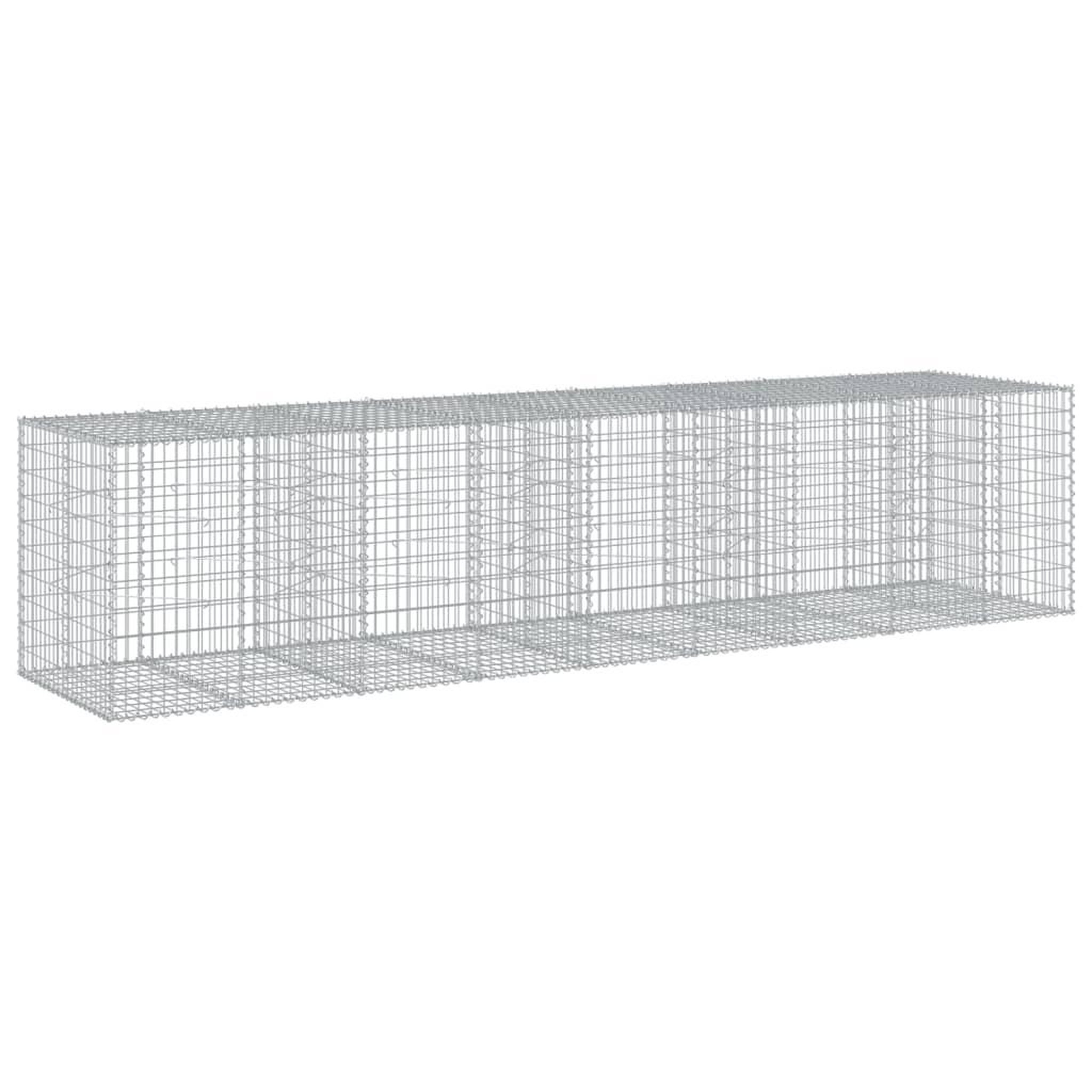 Voir la diapositive 2 : VIDAXL Panier gabion avec couvercle 450x100x100 cm fer galvanise