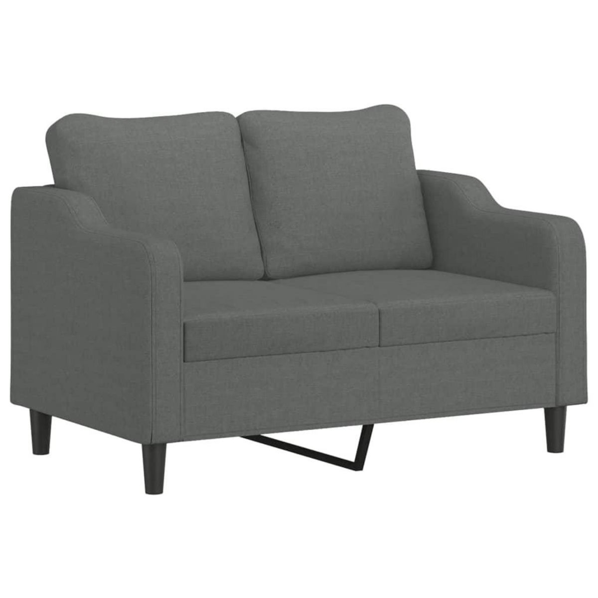 VIDAXL Canape 2 places avec oreillers gris fonce 120 cm tissu