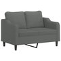 Voir la diapositive 4 : VIDAXL Canape 2 places avec oreillers gris fonce 120 cm tissu